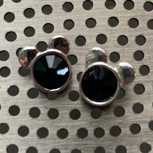 1716 Disney Silver and Black Mickey Earrings